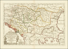 Hungary, Romania, Balkans, Croatia & Slovenia, Bosnia & Herzegovina, Serbia & Montenegro and Bulgaria Map By Nicolas Sanson