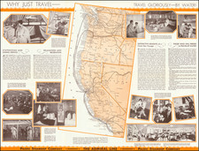 California, Oregon and Washington Map By Pacific Steamship Company