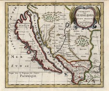 Southwest, Mexico, Baja California and California Map By Nicolas Sanson