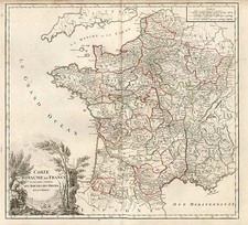 Europe and France Map By Gilles Robert de Vaugondy / Charles Francois Delamarche