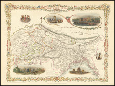 India and Central Asia & Caucasus Map By John Tallis