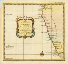 [South Africa / Namibia / Angola]  Coste Occidentale D'Afrique Depuis le XIe. Degre De Latitude Meridional, Jusqua'au Cap de Bonne Esperance Tiree de la Carte de l'Ocean Meridional . . . 1739 By Jacques Nicolas Bellin