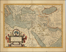 Turkey, Central Asia & Caucasus, Middle East and Turkey & Asia Minor Map By Jodocus Hondius