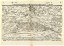 (Trier)  Situs & figura antiquissimae & Praecipuae Mediomatricum civitatis Trevirensis By Sebastian Munster