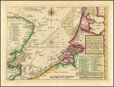 England, Netherlands and Belgium Map By Herman Moll