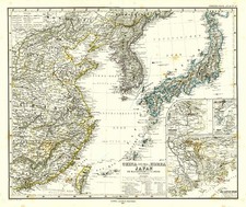 Asia, China, Japan and Korea Map By Adolf Stieler