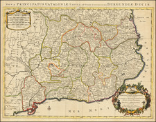 Catalonia Map By Alexis-Hubert Jaillot