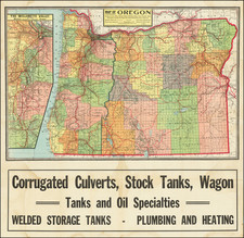 Oregon Map By Kenyon Printing & Mfg Co.