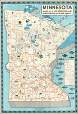 Minnesota and Pictorial Maps Map By Minnesota Tourist Bureau