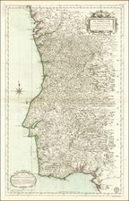 Portugal Map By Jacques Nicolas Bellin / Depot de la Marine