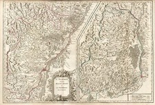 Europe, France and Germany Map By Gilles Robert de Vaugondy / Charles Francois Delamarche