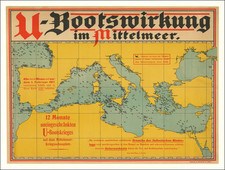 Mediterranean and World War I Map By Admiralstab der Marine (Germany)