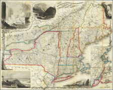 New England and New York State Map By J. Calvin Smith