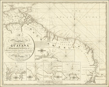 Guianas & Suriname Map By William Heather / J.W. Norie & Co.