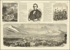 [Large panoramic view of Salt Lake City]  La Nouvelle Jerusalem, ou La Grande Ville du Lac Sale (Amerique).  By L'Univers Illustre