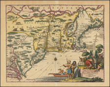 New England, Maine, Massachusetts, New York State, Mid-Atlantic and New Jersey Map By John Ogilby