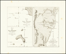 (Sydney) Plan du Comte de Cumberland (Nouvelle-Galles du Sud) [on sheet with] Plan des Iles Jerome [and] Plan des Iles Berthier