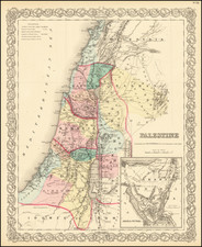 Holy Land Map By G.W.  & C.B. Colton