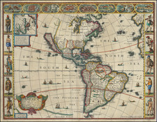 California as an Island and America Map By John Speed