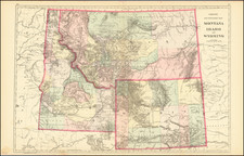 Rocky Mountains, Idaho, Montana and Wyoming Map By Samuel Augustus Mitchell Jr.
