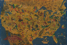 United States and Pictorial Maps Map By William Gropper