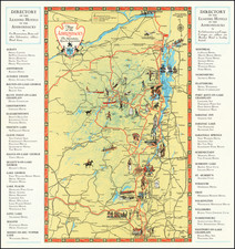 Vermont, New York State and Pictorial Maps Map By The Adirondack Resort Association / B. T. Fay