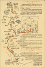 Washington and Pictorial Maps Map By Mount Rainier National Park