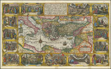 Italy, Turkey, Mediterranean, Cyprus, Middle East, Holy Land, Turkey & Asia Minor and Greece Map By D.R.M. Mathes