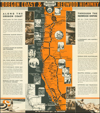 Oregon, Pictorial Maps and California Map By Pacific Greyhound Lines