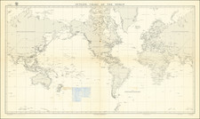 World, Florida and World War II Map By U.S. Navy Hydrographic Office