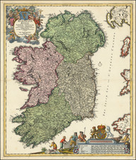 [ Ireland ]   Hiberniae Regnum tam in praecipuas Ultoniae, Connaciae, Lageniae, et Momoniae. . .  By Johann Baptist Homann