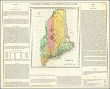 Geographical, Historical and Statistical Map of Maine By Henry Charles Carey  &  Isaac Lea