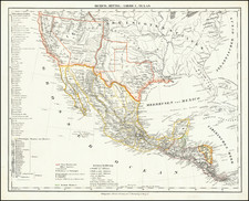 Texas, Southwest, Arizona, New Mexico, Rocky Mountains, Mexico and California Map By Carl Flemming