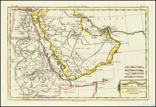 Carte De L'Arabie, du Golfe Persique, et de la Mer Rouge, avec L'Egypte, La Nubie et L'Abissinie . . .  By Rigobert Bonne