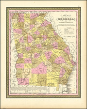 Georgia Map By Samuel Augustus Mitchell