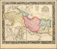 Central Asia & Caucasus, Persia & Iraq and Turkey & Asia Minor Map By Samuel Augustus Mitchell Jr.