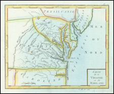 Carte de la Virginie et du Mariland By Joseph De Laporte