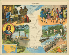 South, Louisiana, Midwest and Plains Map By Joseph Porphyre Pinchon