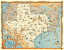 United States, Texas and Pictorial Maps Map By Schwark / Winfree Printing Co.