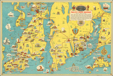 Massachusetts, Rhode Island and Pictorial Maps Map By H.W. Hetherington