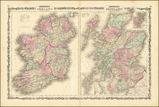Scotland and Ireland Map By Alvin Jewett Johnson  &  Ross C. Browning