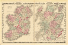 Scotland and Ireland Map By Alvin Jewett Johnson  &  Ross C. Browning