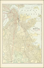 Boston Map By George F. Cram