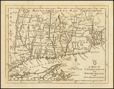 New England, Connecticut and Rhode Island Map By Gentleman's Magazine