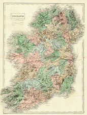 Europe and British Isles Map By Adam & Charles Black