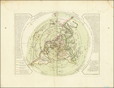 World, Northern Hemisphere and Polar Maps Map By Philippe Buache