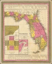 Florida Map By Samuel Augustus Mitchell