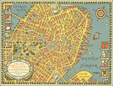 Pictorial Maps and Boston Map By Charles Capon