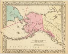 Alaska Map By Samuel Augustus Mitchell Jr.