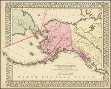 Alaska Map By Samuel Augustus Mitchell Jr.